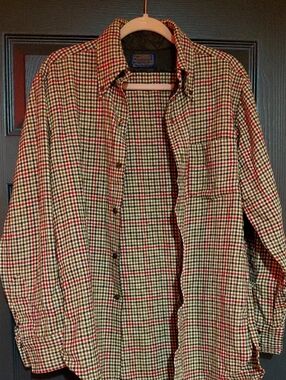 Pendleton Men's Plaid Shirt Jacket 100% Virgin Wool, Vintage 60s-70s